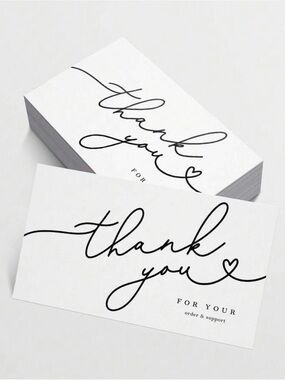 50 Black & White Thank You Cards